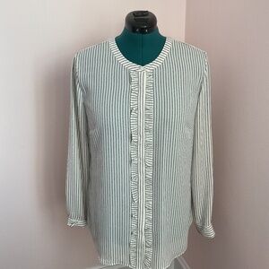 Talbots Longsleeve Ruffle-Trim Blouse